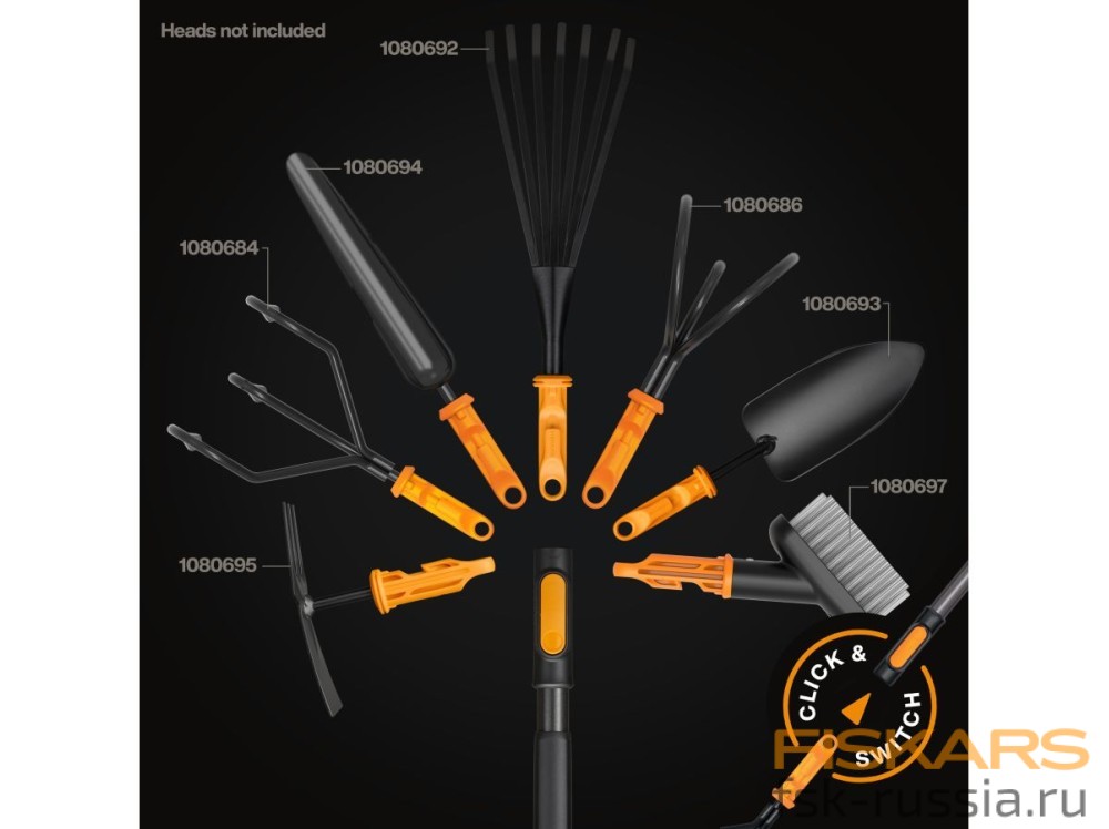 Рукоятка малая алюминиевая FISKARS S 29см OneClick