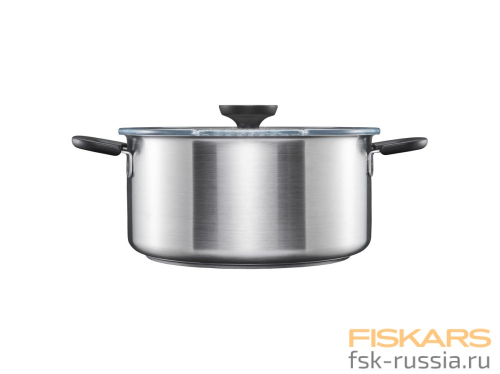 Кастрюля Fiskars Functional Form стальная 5 л с крышкой