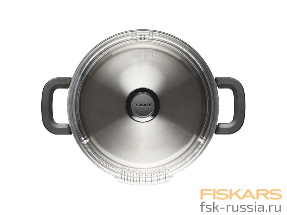 Кастрюля Fiskars Functional Form стальная 5 л с крышкой