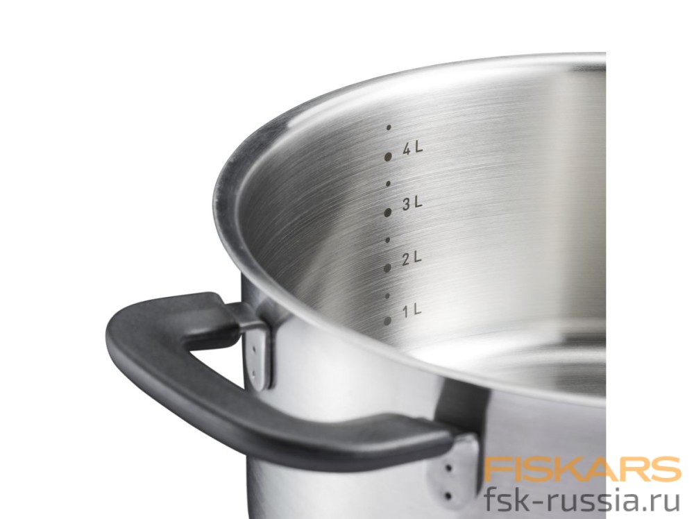 Кастрюля Fiskars Functional Form стальная 5 л с крышкой