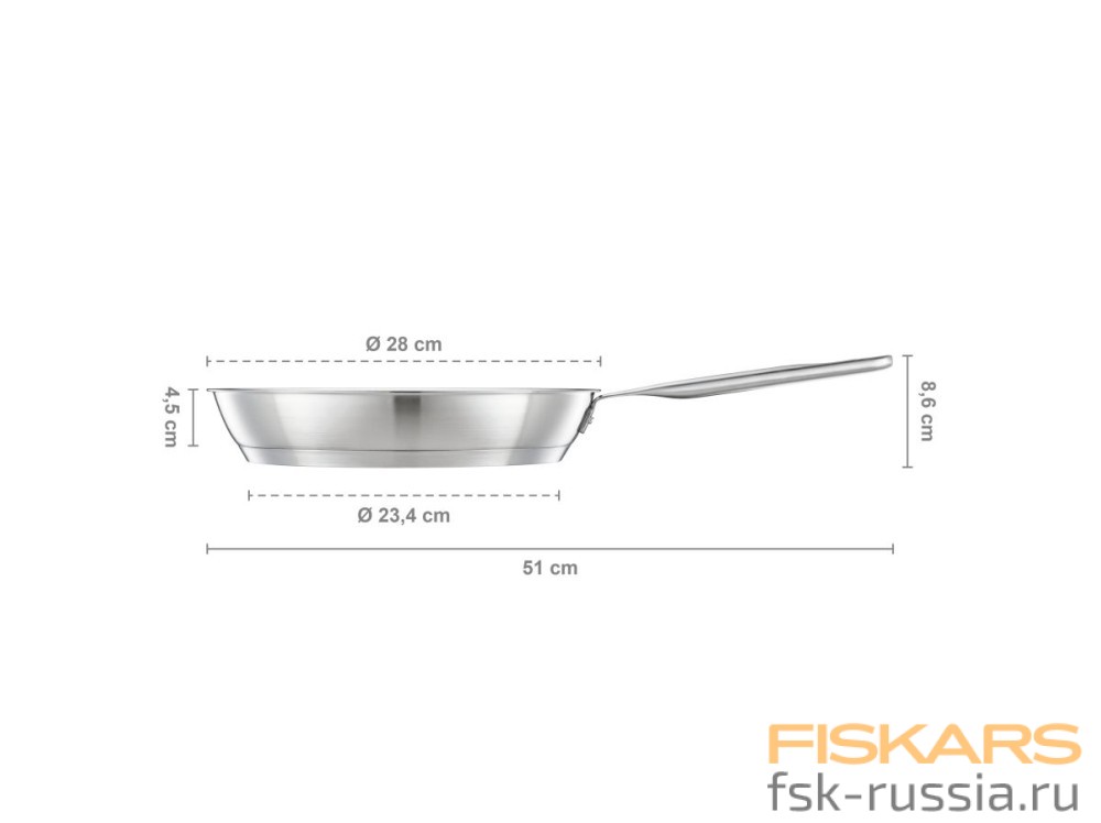 Сковорода Fiskars All Steel Pure 28 см